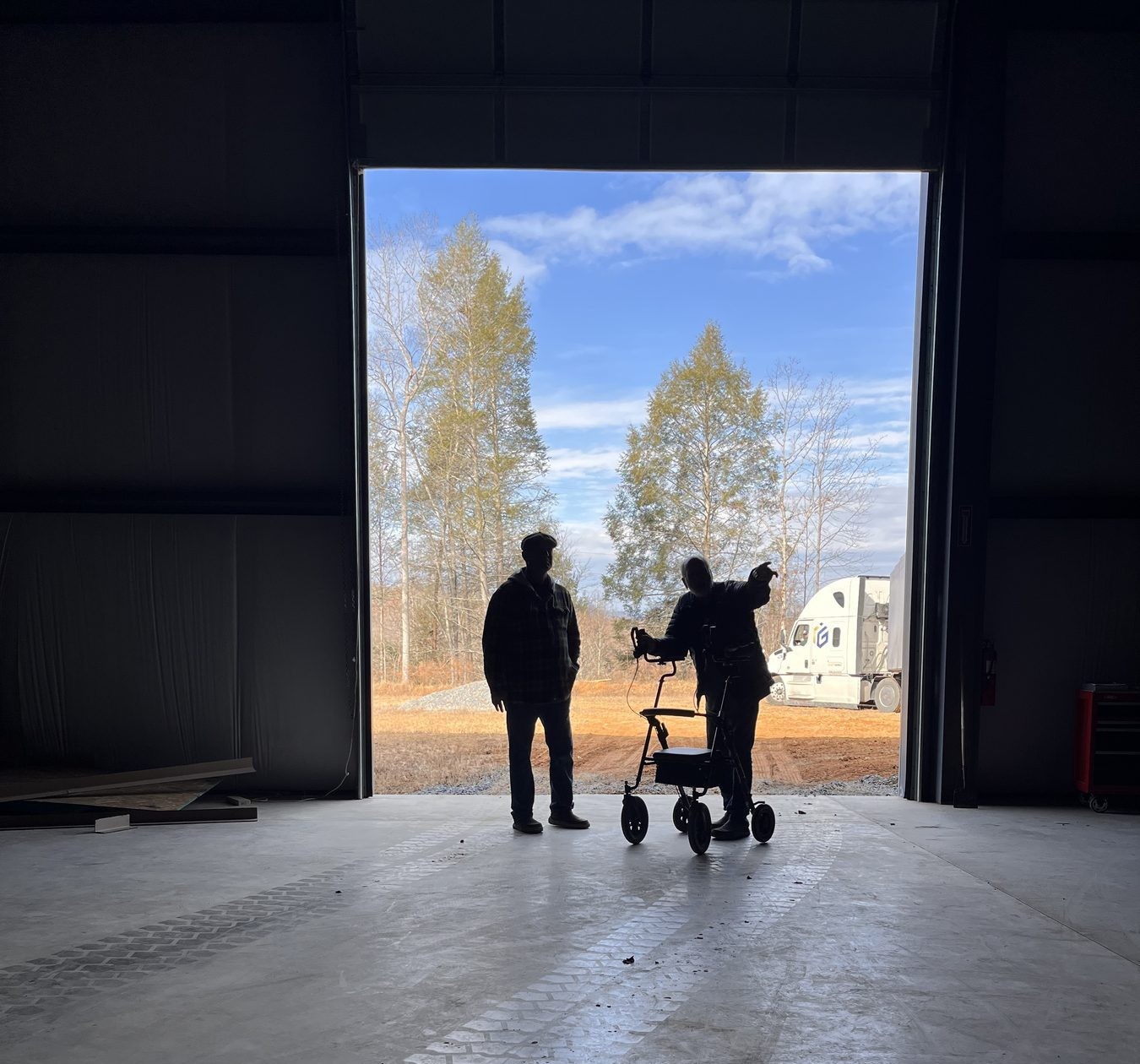 Dan Hodges and Dr. John Holliday in the Highland Mushrooms facility